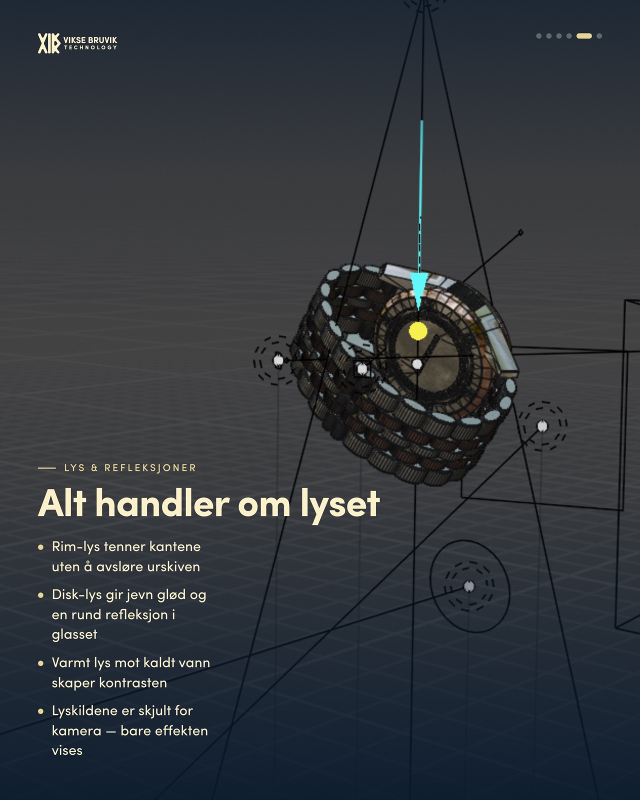 Lyssetting av scenen.